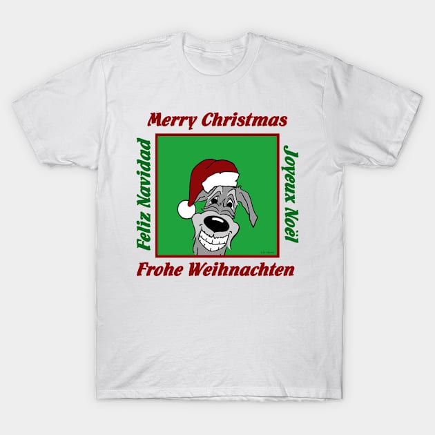 Irish Wolfhound Christmas T-Shirt by LivHana